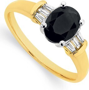 Angus & Coote 9ct gold sapphire & diamond ring offer
