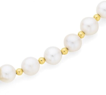 Angus & Coote 9ct gold cultured fresh water pearl 45cm necklace offer