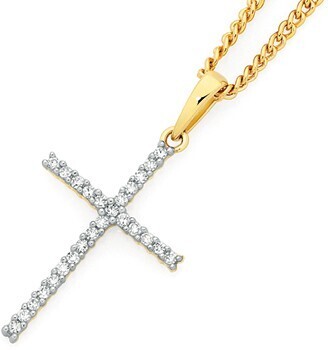 Goldmark 9ct gold diamond cross pendant offer