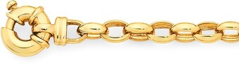 Goldmark 9ct gold 19cm solid belcher bolt ring bracelet offer