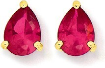 Goldmark 9ct gold created ruby pear cut stud earrings offer