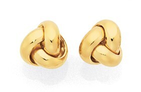 9ct gold 5mm love knot stud earrings