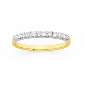 Goldmark 9ct gold diamond claw set band offer