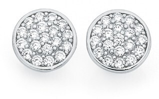 Goldmark Sterling silver cubic zirconia pave round stud earrings offer
