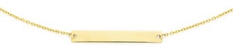 Goldmark 9ct gold 45cm solid trace bar plate necklet offer
