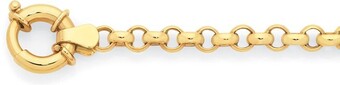 Goldmark 9ct gold 19cm hollow belcher bolt ring bracelet offer