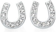 Goldmark Sterling silver cubic zirconia horseshoe stud earrings offer