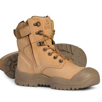 Mongrel boots hi leg zipsider lace up safety boots with scuff cap