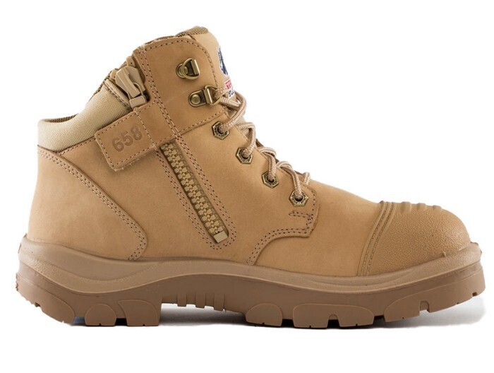 Steel blue parkes lace up ankle safety boots with scuff cap offer at