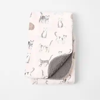 Misty cat sherpa throw