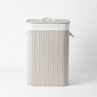 Collapsible bamboo hamper - french grey