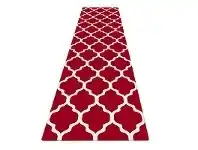 LivingStyles Aspire Lattice Modern Runner Rug, 80x300cm, Red offer