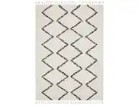 Saffron Amira Fringed Shag Rug, 120x170cm, White
