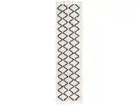LivingStyles Saffron Amira Fringed Shag Runner Rug, 80x200cm, White offer