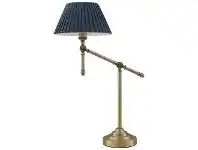 LivingStyles Elena Metal Base Adjustable Table Lamp, Antique Brass / Blue offer