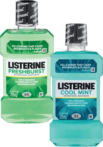 IGA Listerine mouthwash 250ml selected varieties offer