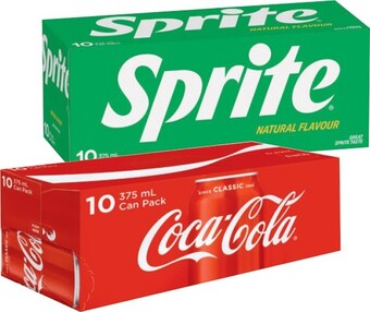 IGA Coca‑cola, sprite or fanta 10x375ml selected varieties offer