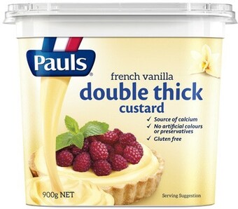 IGA Pauls french vanilla or rich chocolate double thick custard 900g offer
