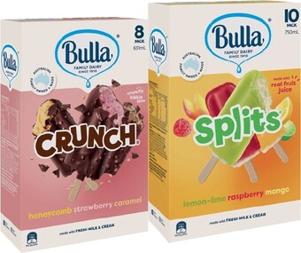 IGA Bulla ice cream sticks 8-14 pack selected varieties offer