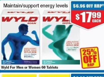 Chemist Warehouse Wyld For Men or Women 60 Tablets offer