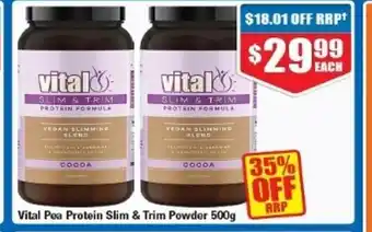 Chemist Warehouse Vital Pea Protein Slim & Trim Powder 500g offer
