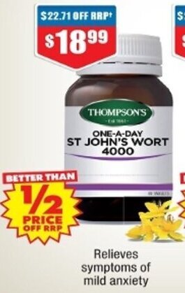 Chemist Warehouse Thompson's One-A-Day St John's Wort 4000 60 Tablets offer