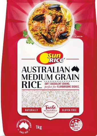 Woolworths Sunrice calrose white medium grain rice 1 kg offer