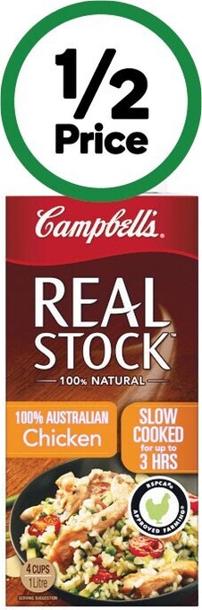Woolworths Campbell’s real stock 1 litre offer