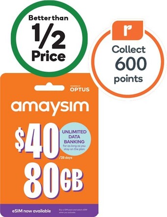 Woolworths Amaysim $40 starter kit‡ offer