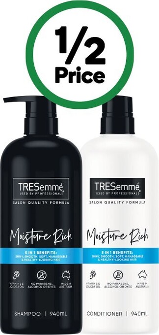 Woolworths Tresemme shampoo or conditioner 940ml offer