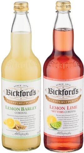 Coles Bickford's cordial 750ml offer
