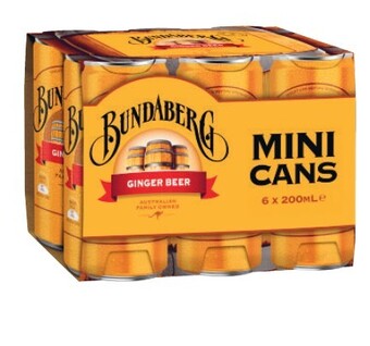 Coles Bundaberg mini cans 6x200ml offer
