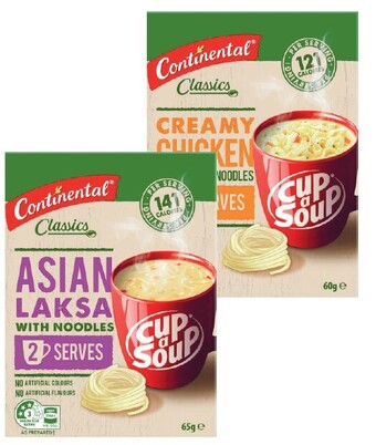 Coles Continental cup a soup 2 serve 50g-75g offer