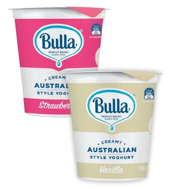Coles Bulla creamy australian style yoghurt 160g offer