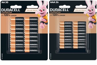 Coles Duracell coppertop aaa 26 pack or aa 30 pack offer
