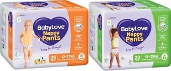 Coles Babylove bulk nappy pants 22 pack-28 pack offer