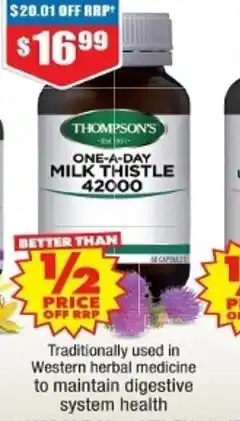 Chemist Warehouse Thompson's One-A-Day St John's Wort Milk Thistle 42000 offer