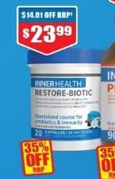 Chemist Warehouse Inner Health Restore-Biotic 20 Capsules offer