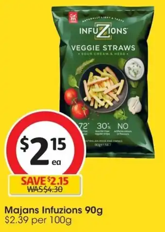 Coles Majans Infuzions 90g $2.39 per 100g offer