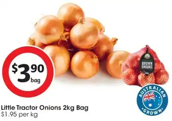 Coles Little Tractor Onions 2kg Bag $1.95 per kg offer