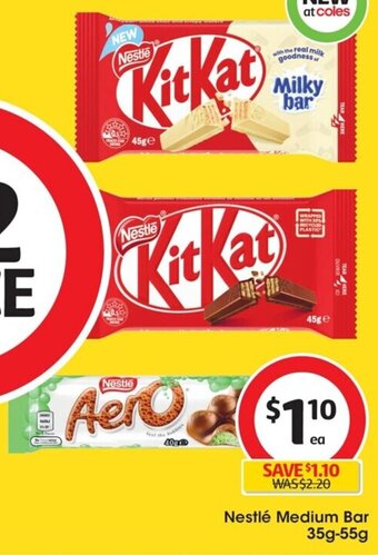 Coles Nestlé Medium Bar 35g-55g offer