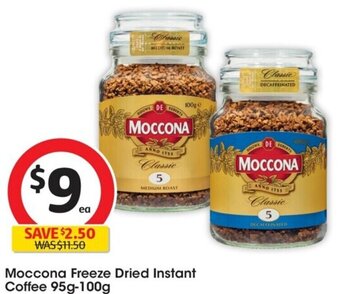 Coles Moccona Freeze Dried Instant Coffee 95g-100g offer