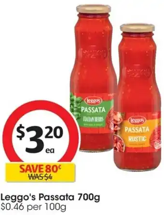 Coles Leggo's Passata 700g $0.46 per 100g offer