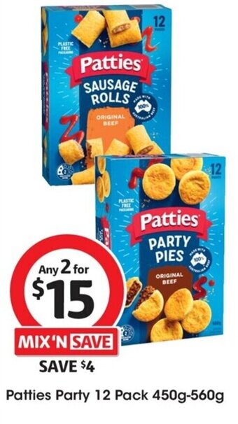 Coles Patties Party 12 Pack 450g-560g offer