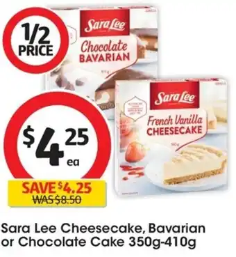 Coles Sara Lee Cheesecake, Bavarian or Chocolate Cake 350g-410g offer