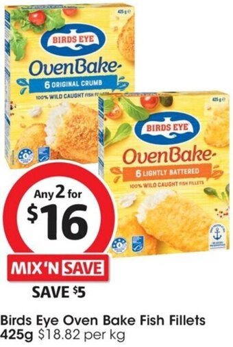 Coles Birds Eye Oven Bake Fish Fillets 425g $18.82 per kg offer