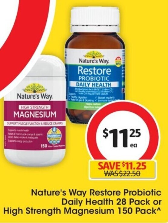 Nature's Way Restore Probiotic Daily Health 28 Pack or High Strength