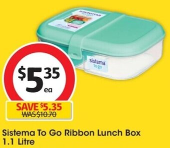 Coles Sistema To Go Ribbon Lunch Box 1.1 Litre offer