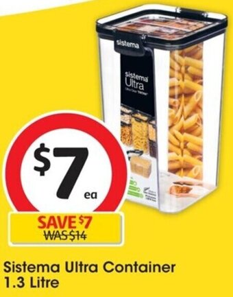 Coles Sistema Ultra Container 1.3 Litre offer