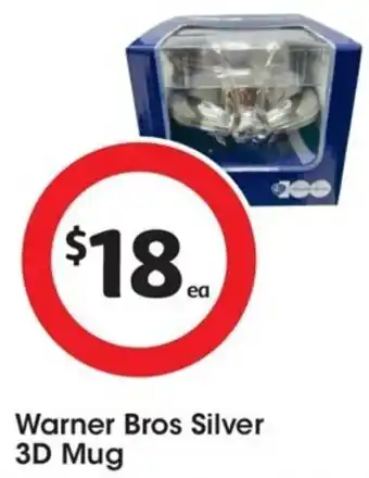Coles Warner Bros Silver 3D Mug offer
